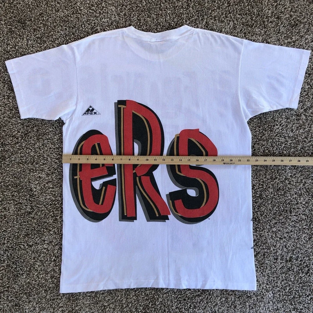 Vintage RARE 1993 San Francisco 49ers All Over Print T-Shirt Mens L Apex One NFL